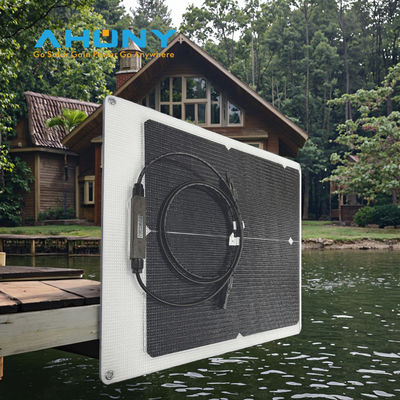 ভালো দাম 50W 22V ইটিএফই কালো নমনীয় সৌর প্যানেল নৌ, আরভি, নৌকা, ক্যাম্পিং, তাঁবু, ব্যাটারি চার্জিংয়ের জন্য পাতলা হালকা হালকা আধা নমনীয় একক স্ফটিক PERC সৌর সেল অনলাইন